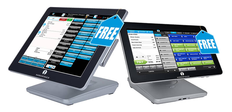 Harbortouch Elite POS and Harbortouch Echo POS facing as part of Jon Taffer announcement